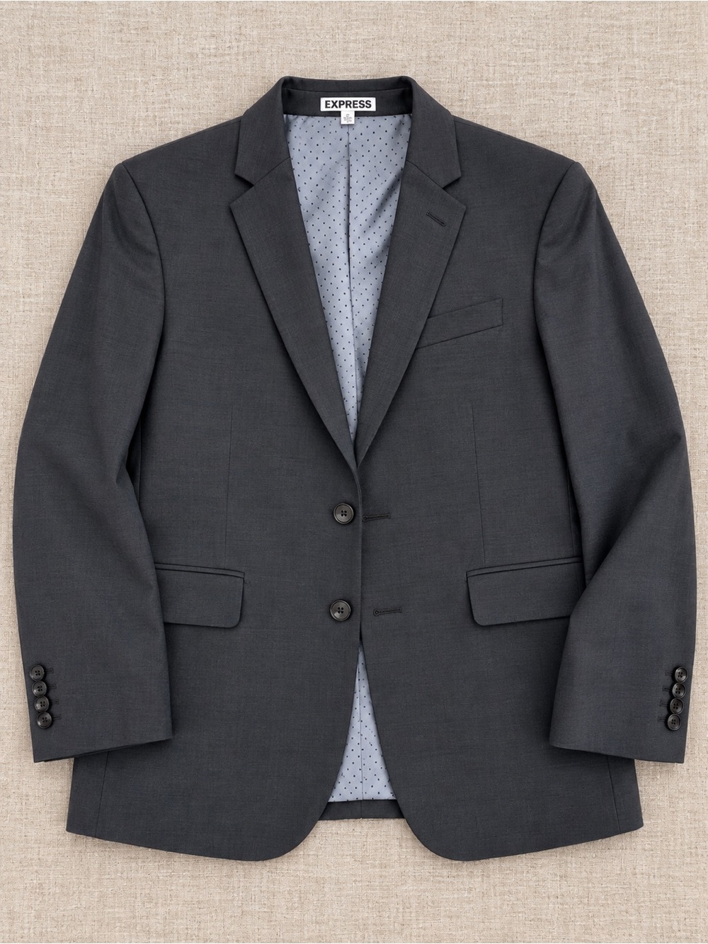 Express Men’s Charcoal Gray Suit Jacket – Size 36S